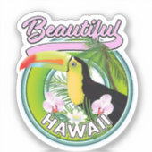 prachtige logo voor reizen in Hawaii Sticker (Voorkant)