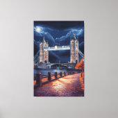 Prachtige Londense nachtscène met verlichte toren Canvas Afdruk (Voorkant)