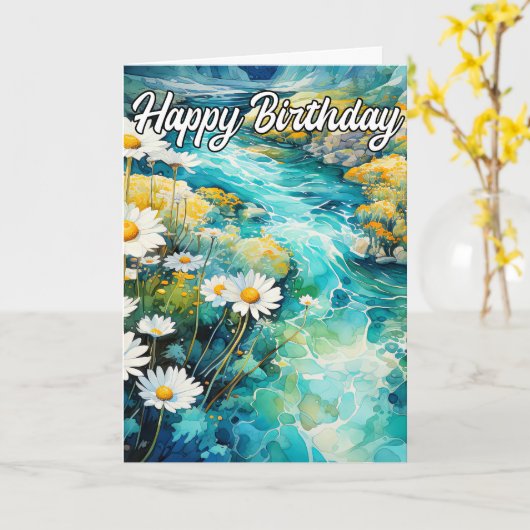 Prachtige loopkreek in het vroege voorjaar kaart (Gele Bloem)