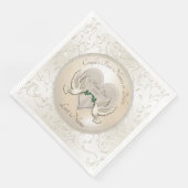 Prachtige Love Doves gepersonaliseerde bruiloft se Servetten (Hoek)