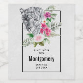 Prachtige luipaard in de Waterverf Wijnbereiding Wijn Etiket (Enkel label)