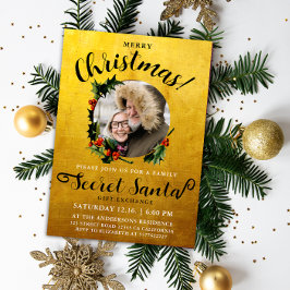 Prachtige luxe glamour gouden vrolijke Kerstmis ge Kaart