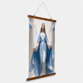 Prachtige Maagd Maria Christelijk Katholiek Hangend Wandkleed (Gebogen)