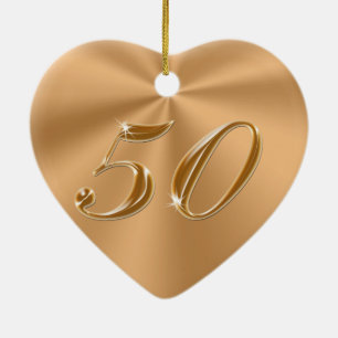 Prachtige maar goedkoop 50e Jubileum cadeautjes Keramisch Ornament
