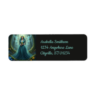 Prachtige maart Aquamarijn Fairy Etiket