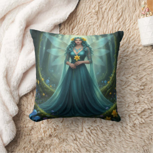 Prachtige maart Aquamarijn Fairy Kussen