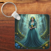 Prachtige maart Aquamarijn Fairy Sleutelhanger (Voorkant)