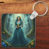 Prachtige maart Aquamarijn Fairy Sleutelhanger (Achterkant)