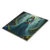 Prachtige maart Aquamarijn Fairy Tegeltje (Zijkant)