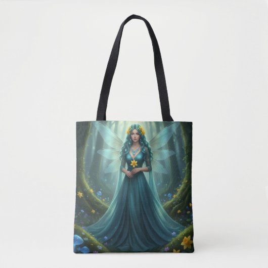 Prachtige maart Aquamarijn Fairy Tote Bag (Voorkant)