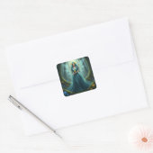 Prachtige maart Aquamarijn Fairy Vierkante Sticker (Envelop)