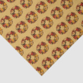 Prachtige Mabon Autumn Equinox Wreath op Herfst Go Tissuepapier (Detail)