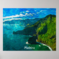 Prachtige Madeira Coastal Uitzicht olieverf