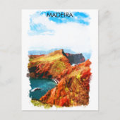 Prachtige Madeira Landscape Uitzicht Illustratie Briefkaart (Voorkant)