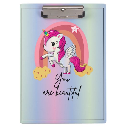 Prachtige magische eenhoorn klembord (Voorkant)
