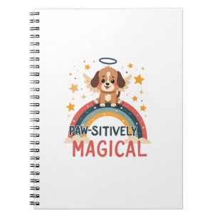Prachtige Magische Puppy Vintage Regenboog Engel D Notitieboek
