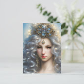 Prachtige magische volle gezicht witte brullende l briefkaart (Staand voorkant)