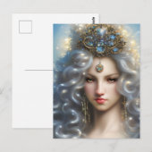 Prachtige magische volle gezicht witte brullende l briefkaart (Voorkant / Achterkant)