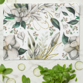 Prachtige Magnolias Floral Keuken Handdoek (Gevouwen)