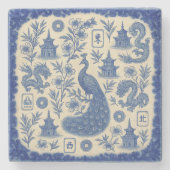 Prachtige Mahjong Toile Stenen Onderzetter (Voorkant)