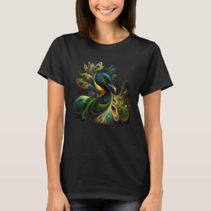 prachtige Majestic Peacock in het maanlicht 1 T-shirt