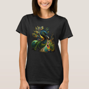 prachtige Majestic Peacock in het maanlicht 1 T-shirt
