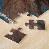 Prachtige majestueuze pracht: de Boho Peacock Legpuzzel (Zijkant)