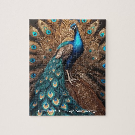Prachtige majestueuze pracht: de Boho Peacock Legpuzzel (Verticaal)