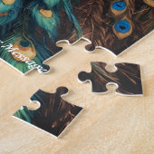 Prachtige majestueuze pracht: de Boho Peacock Legpuzzel (Zijkant)