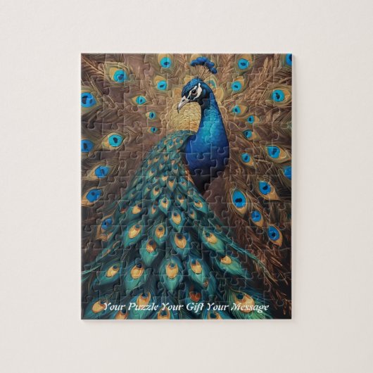 Prachtige majestueuze pracht: de Boho Peacock Legpuzzel (Verticaal)