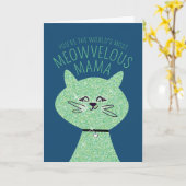 Prachtige Mama Kat Kaart (Gele Bloem)