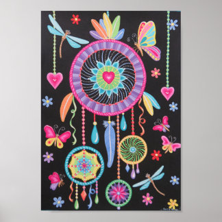 Prachtige Mandala Drocatcher art van Soozie Wray Poster