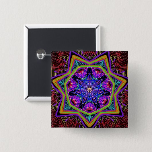 Prachtige mandala vierkante button 5,1 cm (Voorkant /achterkant)