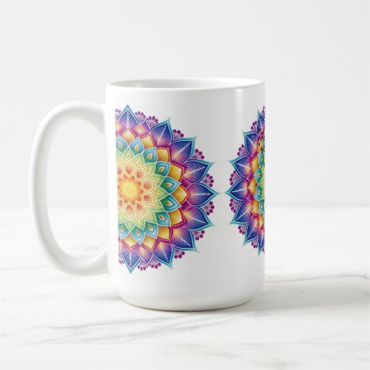 Prachtige Mandala Yogo en Meditatie Mok (Links)