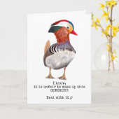 Prachtige Mandarijns Duck Kaart (Gele Bloem)