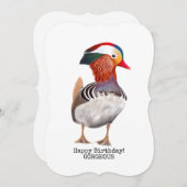 Prachtige Mandarin Duck Happy Birthday Kaart (Voorkant / Achterkant)