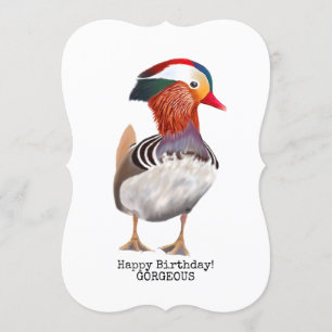 Prachtige Mandarin Duck Happy Birthday Kaart