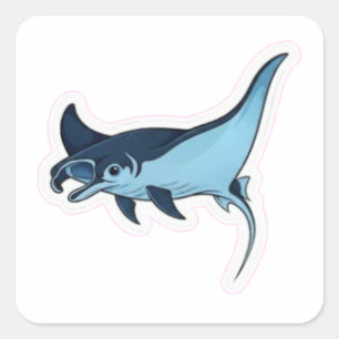 Prachtige Manta Ray Nusa Penida Bali Oceaan Vierkante Sticker
