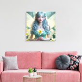 Prachtige March Fairy in narcissen Canvas Afdruk (Insitu (Woonkamer))