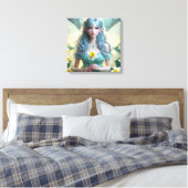 Prachtige March Fairy in narcissen Canvas Afdruk (Insitu (Slaapkamer))
