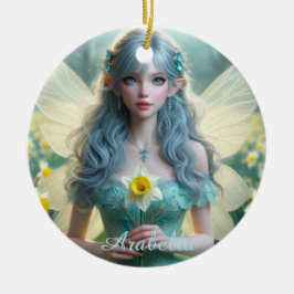Prachtige March Fairy in narcissen Keramisch Ornament