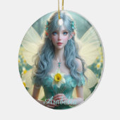 Prachtige March Fairy in narcissen Keramisch Ornament (Links)