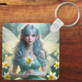 Prachtige March Fairy in narcissen Sleutelhanger (Achterkant)