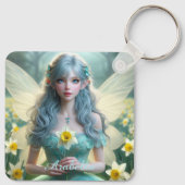 Prachtige March Fairy in narcissen Sleutelhanger (Achterkant)