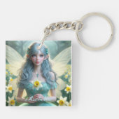 Prachtige March Fairy in narcissen Sleutelhanger (Achterkant)