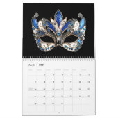 Prachtige Mardi Gras Masquerade Maskers Kalender (Mar 2027)