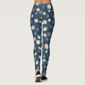 Prachtige marine geel wit klassieke madeliefjes leggings (Achterkant)