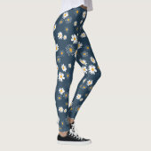 Prachtige marine geel wit klassieke madeliefjes leggings (Rechts)