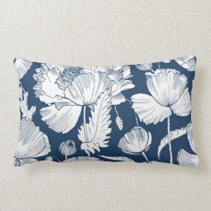 Prachtige marineblauw en het witte slaapkamerdek kussen