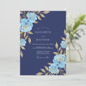 Prachtige marineblauwe galajuwelier kaart (Staand voorkant)